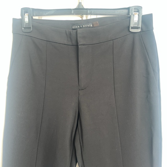 Alice + Olivia Black Classics Walker Slit Slim Leg Pants Size 4 - Picture 5 of 11